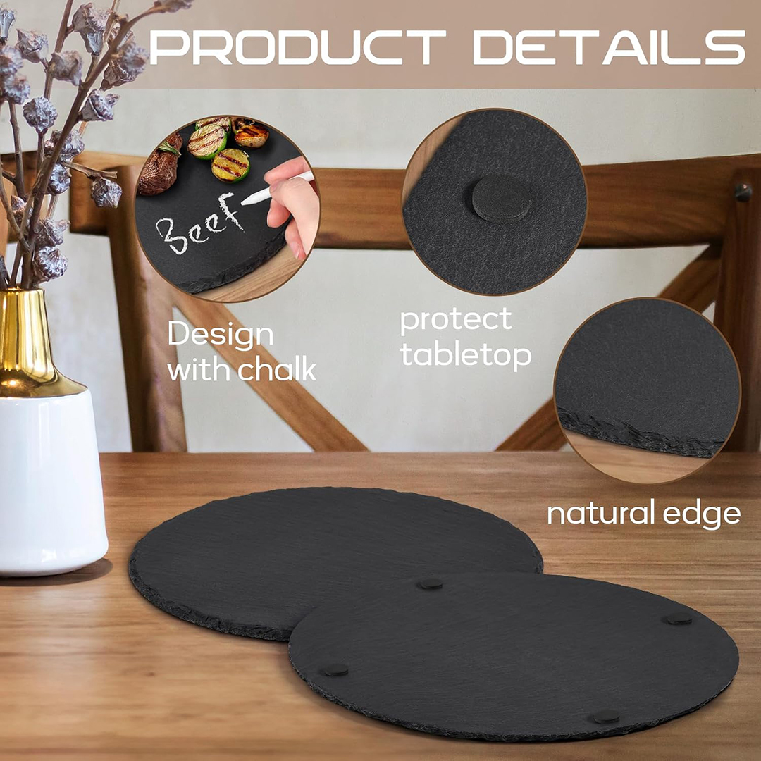 Black Serving Plates Gourmet Tray for Sushi, Appetizers, Laser Engraving Blanks, Gifts, Halloween Christmas, Party