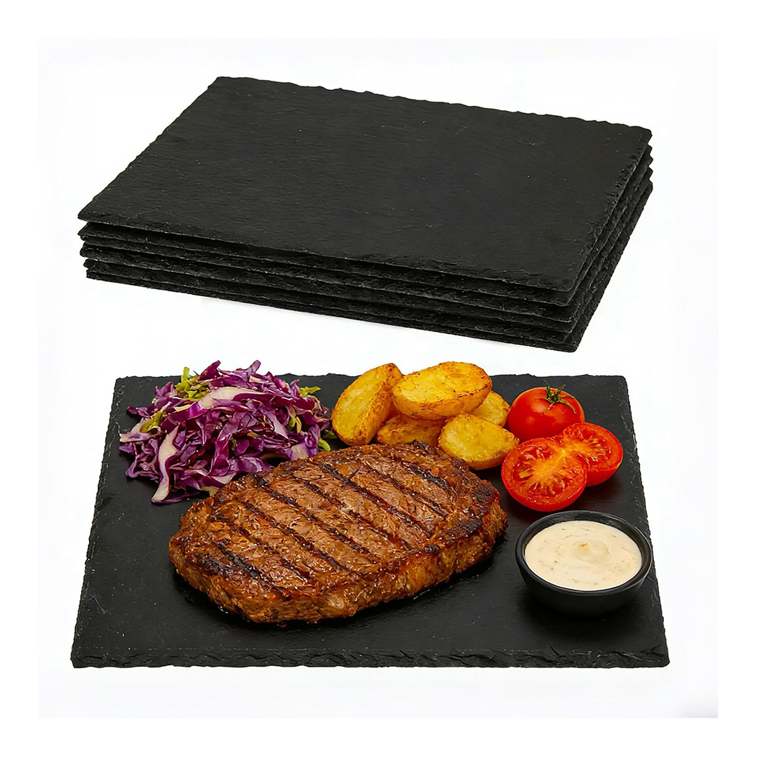Black Serving Plates Gourmet Tray for Sushi, Appetizers, Laser Engraving Blanks, Gifts, Halloween Christmas, Party